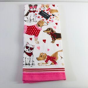 St. Valentine's Day Dog Kitchen Towel 100% Cotton Pet Decor